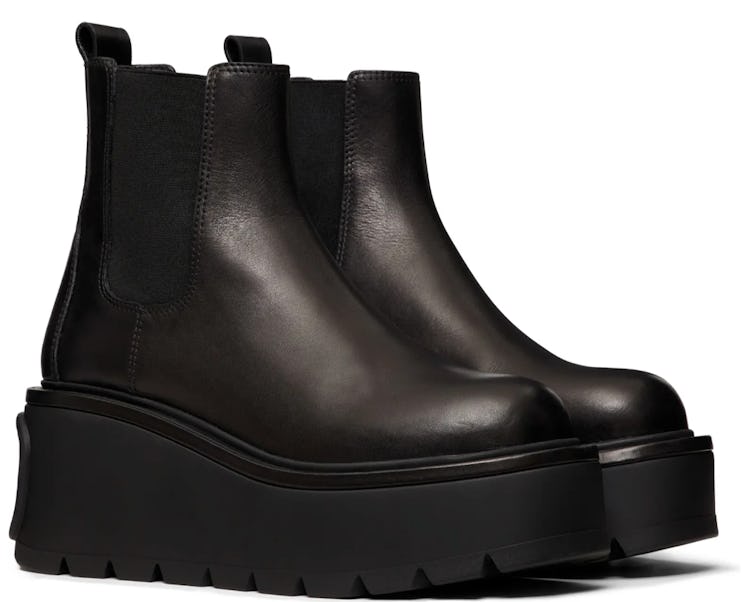 Valentino's black VLOGO Platform Boots. 