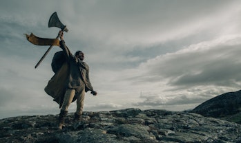 Dev Patel shouting at the sky in The Green Knight