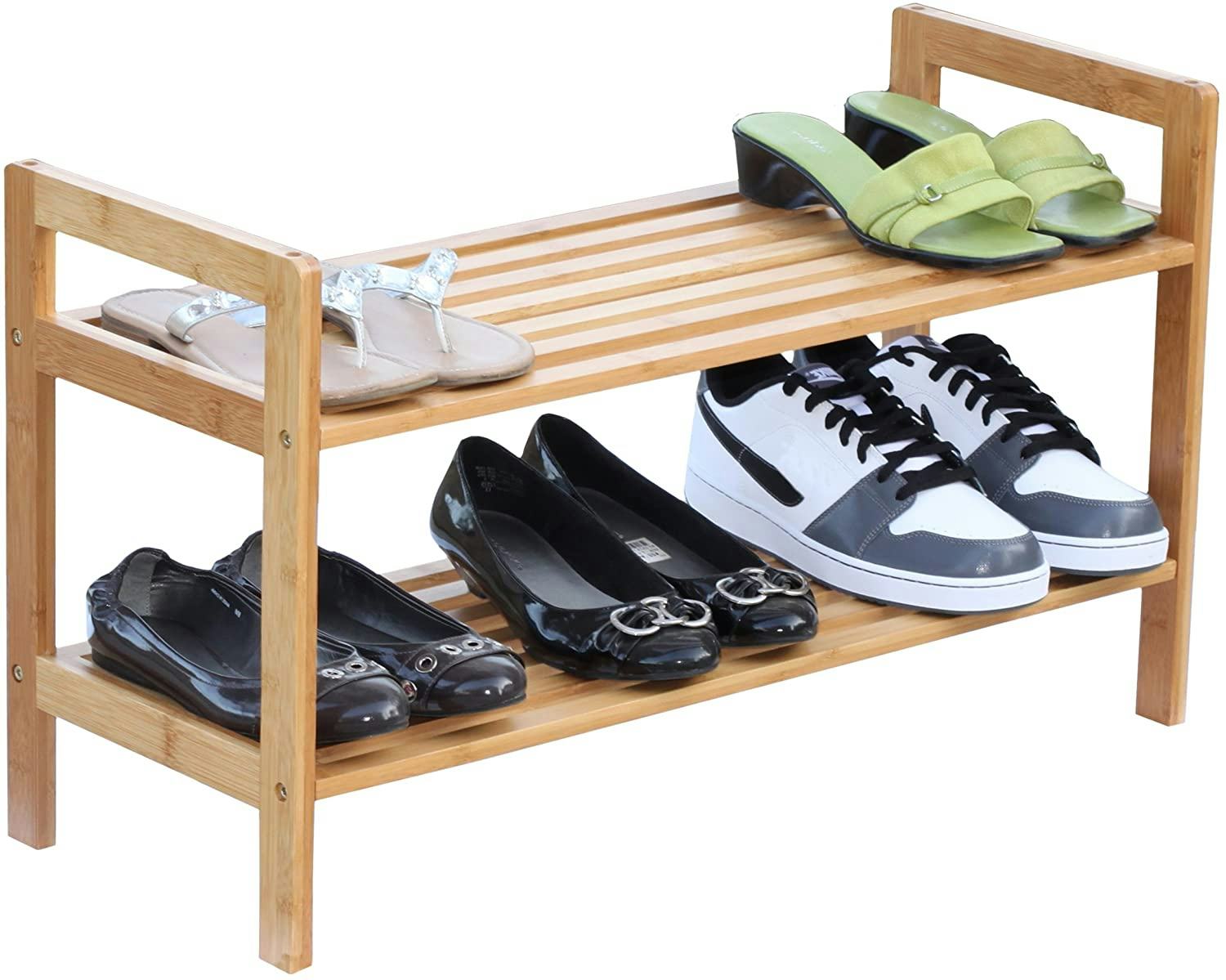Oceanstar 2-Tier Bamboo Shoe Rack