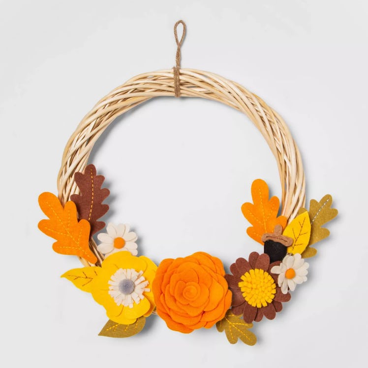 Harvest Indoor Fabric Wreath Hoop with Felt Flowers - Hyde & EEK! Boutique
