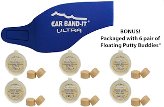 Ear Band-It Ultra Swimming Headband with Putty Buddies Earplugs (6 Pairs)