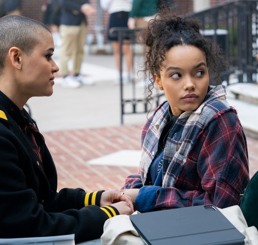 Jordan Alexander and Whitney Peak in 'Gossip Girl.'