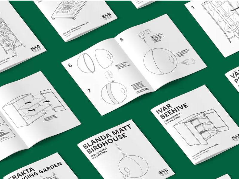 Ikea's "Repurseful Instructions" upcycling instruction books.