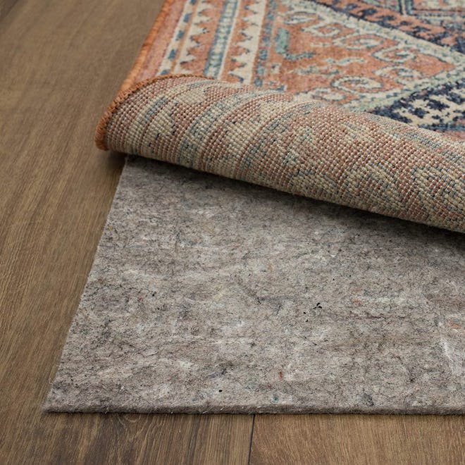 These cushioned rug pads for hardwood floors can be trimmed to fit all sizes of rugs.