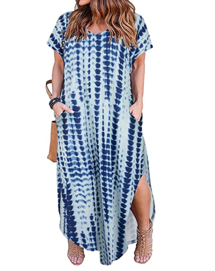 Nemidor Plus-Size V-Neck Maxi Dress