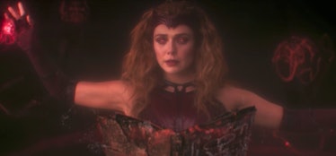 Wanda Maximoff (Elizabeth Olsen) using the Darkhold in the WandaVision finale
