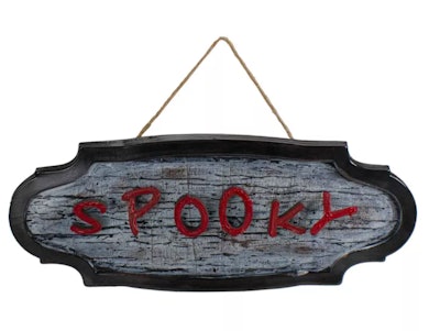 Northlight 20.5" Red and Gray Animated "Spooky" Halloween Sign