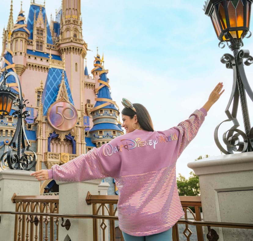 Disney World's 50th anniversary merch includes a Spirit Jersey and ears.
