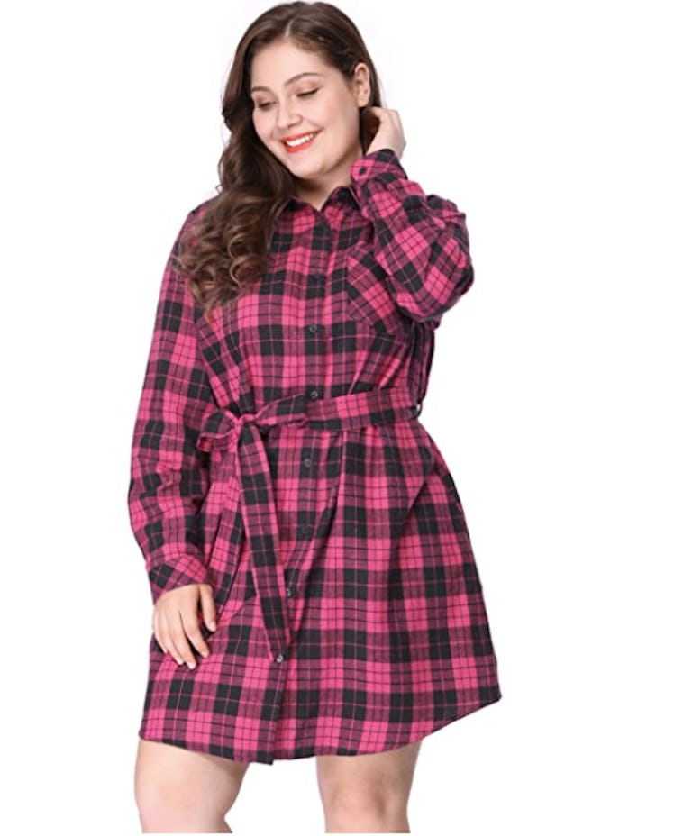 Agnes Orinda Plus Size Plaid Dress