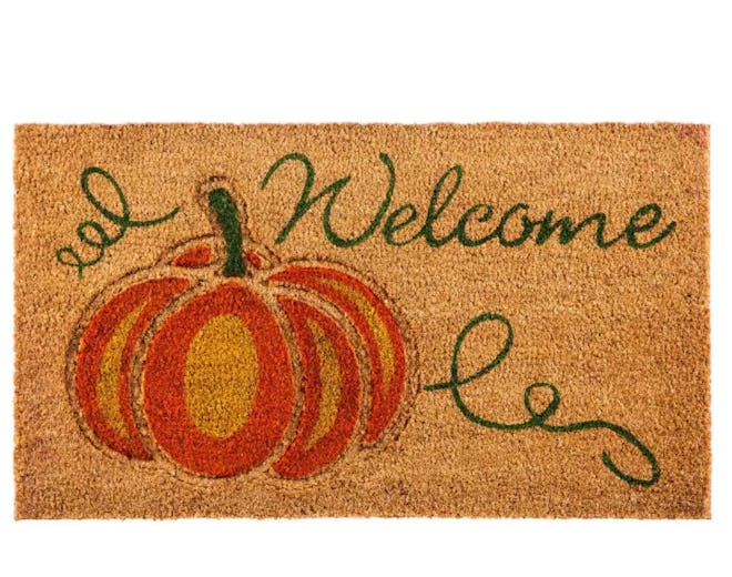 Evergreen Welcome Pumpkin Coir Mat