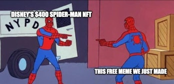 Spider-Man pointing at himself meme Disney NFT image
