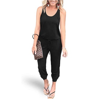 REORIA Elastic Waist Jumpsuit with Pockets