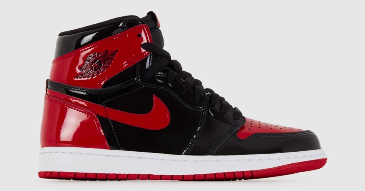 Nike’s iconic ‘Bred’ Jordan 1 shoe is getting a glossy patent leather look