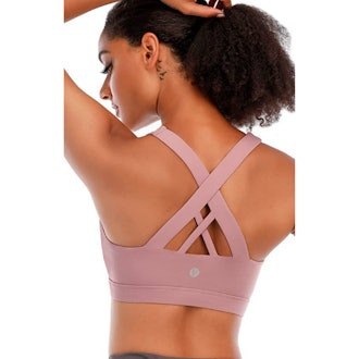 RUNNING GIRL Criss-Cross Back Padded Sports Bra with Removable Cups
