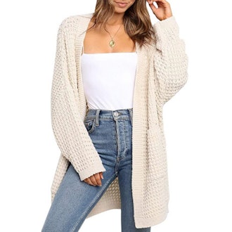 TARSE Open Front Long Cardigan