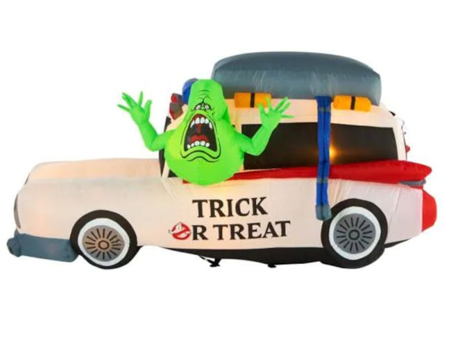 An inflatable Ecto 1 with Slimer is one Halloween product to buy now before they sell out.
