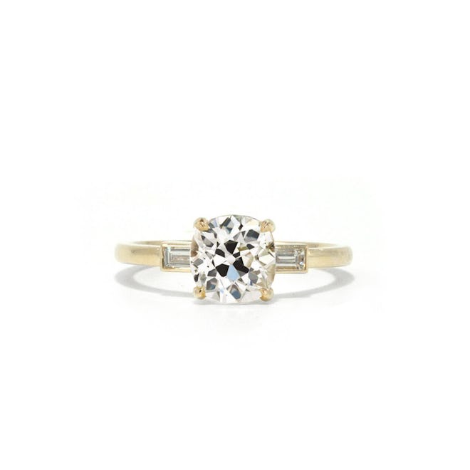 1.45 Carat Lynn antique old mine cut engagement ring from Ashley Zhang.