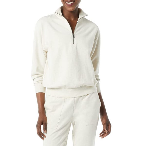 Daily Ritual Terry Cotton &amp; Modal Quarter-Zip Sweatshirt