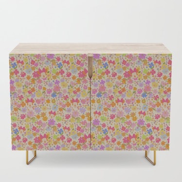 This Society6 x Disney Minnie Mouse Collection credenza has hidden Minnie Mouses on it.