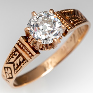 1 Carat Old Mine Cut Diamond Victorian Engagement Ring from EraGem.