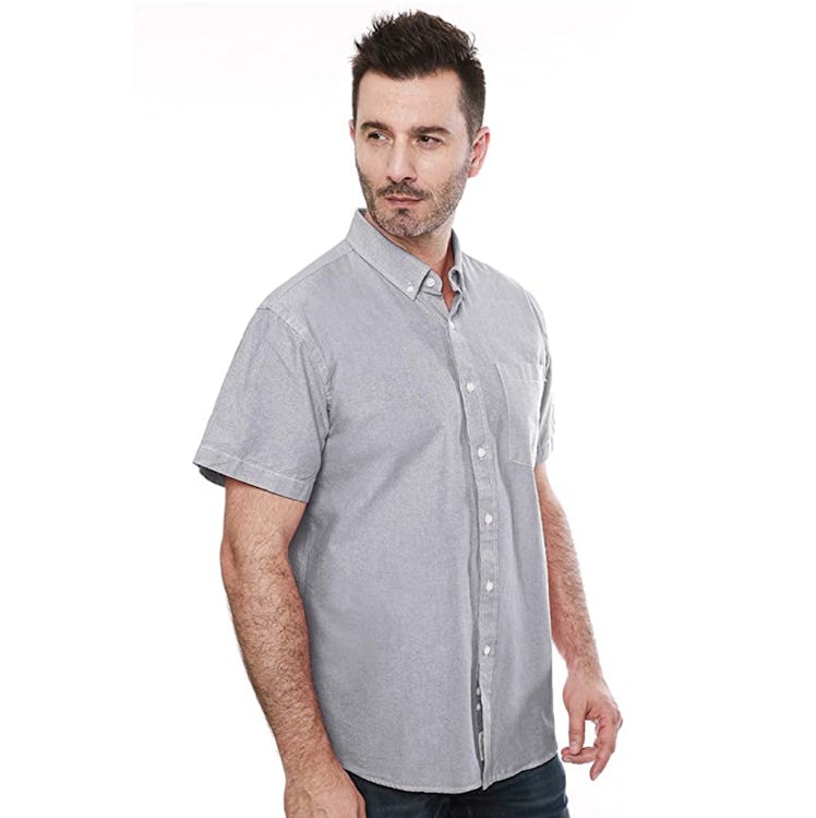 MOCOTONO Short Sleeve Oxford Button Down Shirt