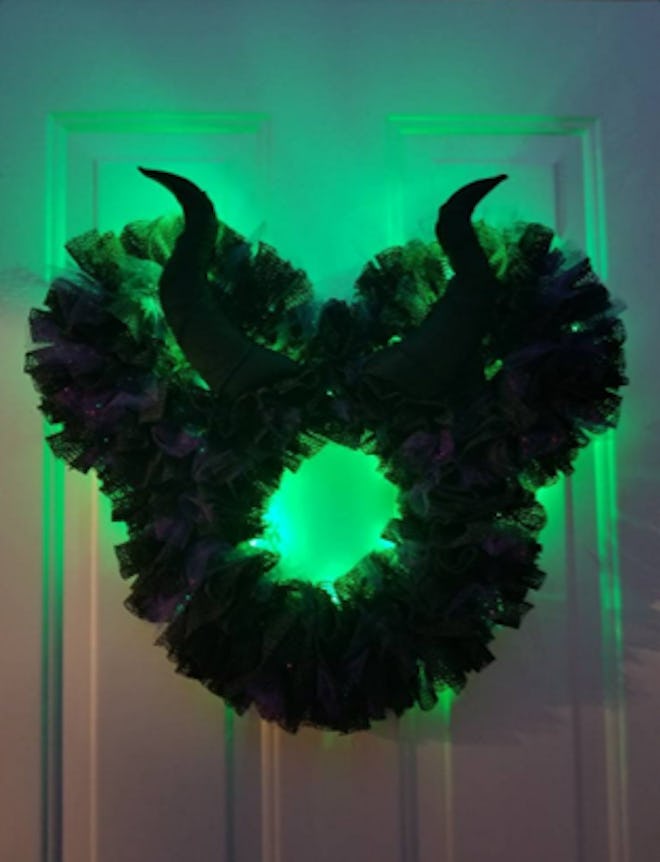 16" Or 22" Maleficent Light Up Disney Villain Halloween Wreath
