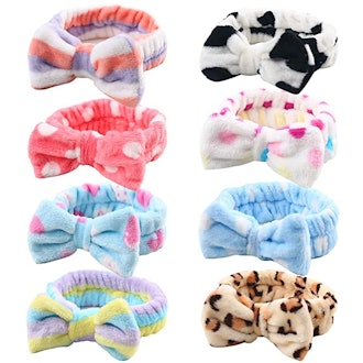3 otters Plush Bow Hair Bands (8-Piece)