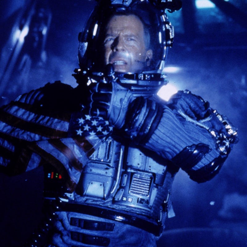 screenshot of Bruce Willis in spacesuit from Armageddon