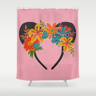 This Society6 x Disney Minnie Mouse Collection shower curtain can makeover your room. 