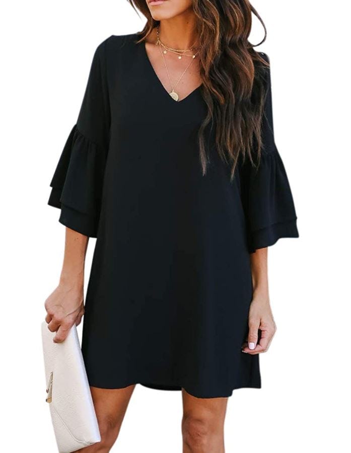 BELONGSCI Bell Sleeve Mini Dress