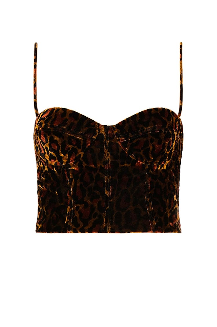 Cheetah bustier top from LaQuan Smith, available to shop on FWRD.
