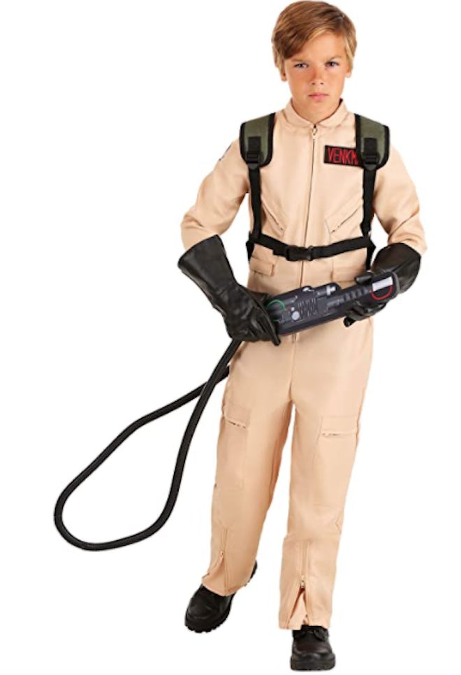 Boy in a Ghostbuster costume