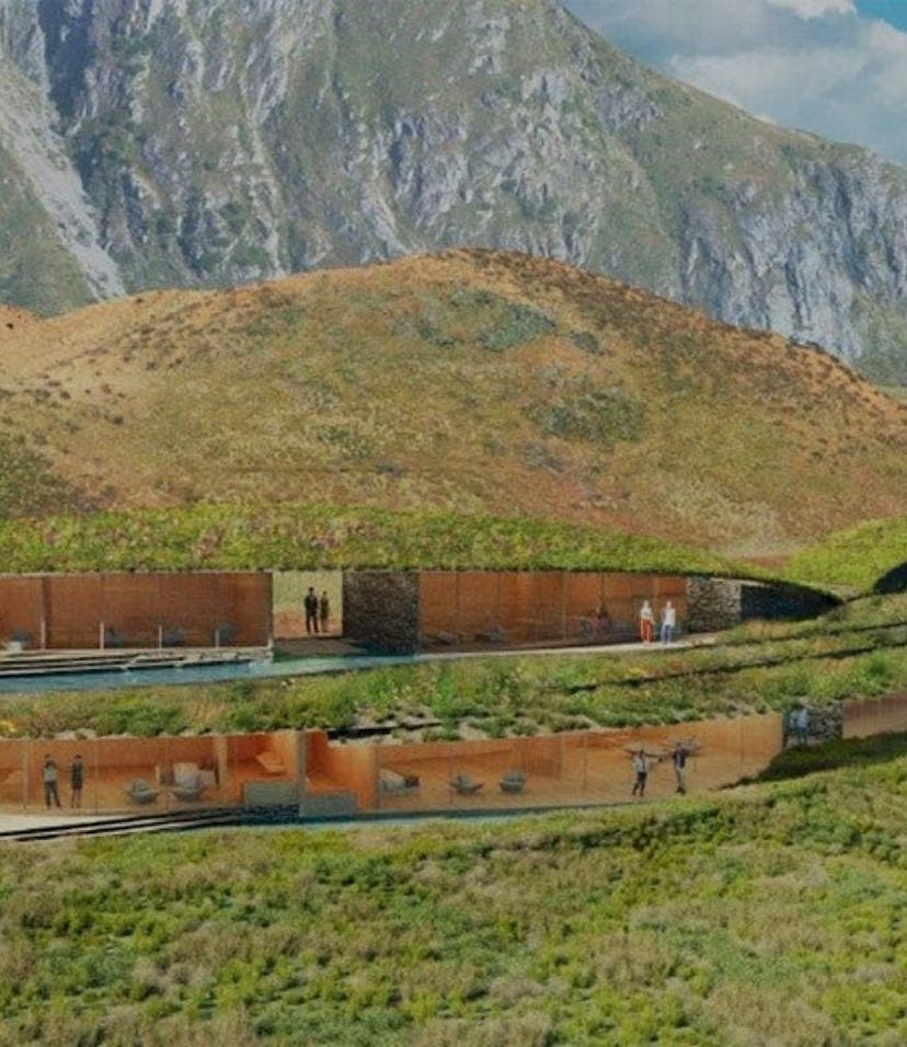 Peter Thiel luxury mountain lodge in New Zealand concept art