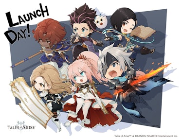 Tales of Arise Key Art Launch Day Chibi