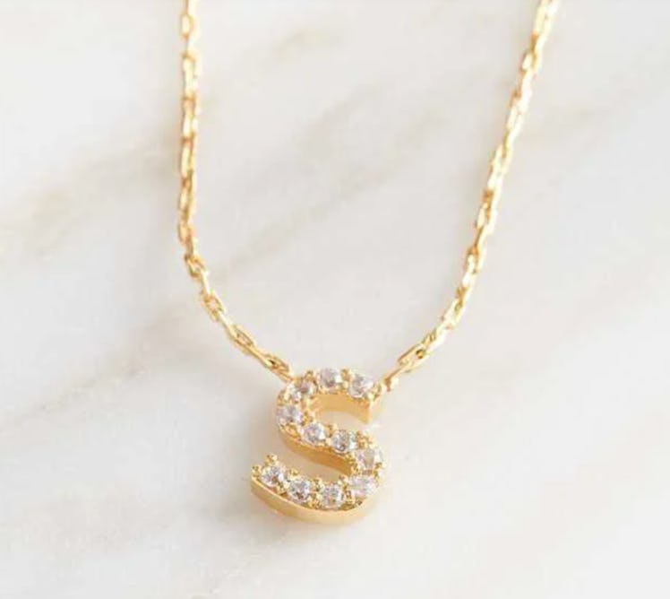 Altar'd State Rhinestone Initial Necklace – S