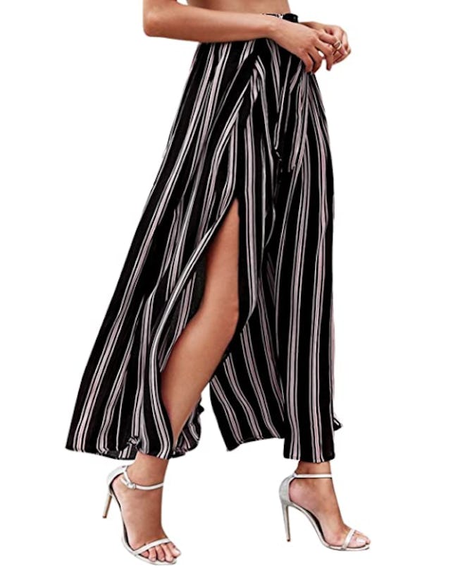 BerryGo High-Waist Split Wide-Leg Pants