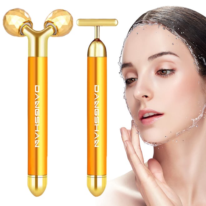 DANGSHAN 2-IN-1 Beauty Bar 24k Golden Pulse Facial Face Massager