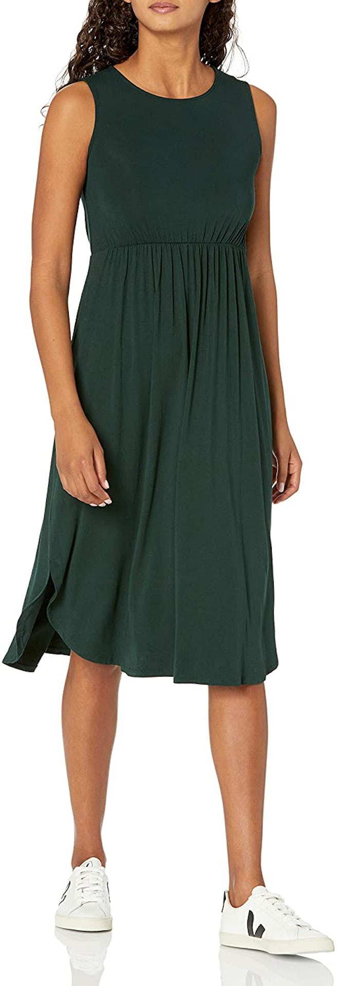 Daily Ritual Jersey Sleeveless Gathered Dress