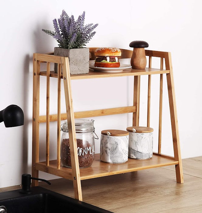 HYNAWIN Bamboo 2 Tier Countertop Storage Organizer