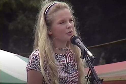 Taylor Swift as a pre-teen in her 'The Best Day (Taylor's Version)' music video.