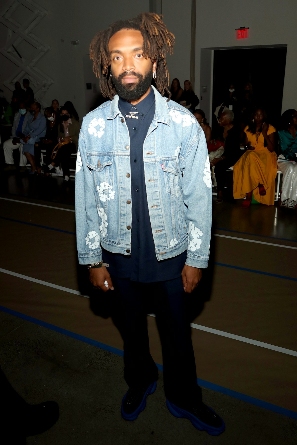 Kerby Jean-Raymond attends front row for Sergio Hudson SS22 during NYFW: The Shows at Gallery at Spr...