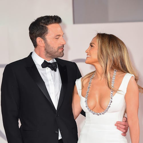 Ben Affleck and Jennifer Lopez attend the red carpet of the movie "The Last Duel" during the 78th Ve...