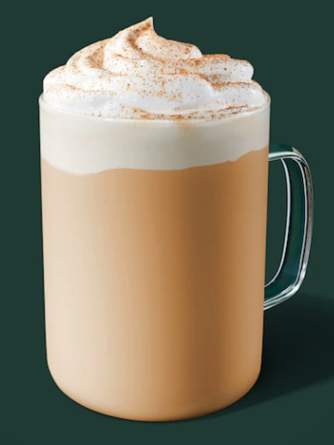 Image of Starbucks hot Pumpkin Spice Creme drink.