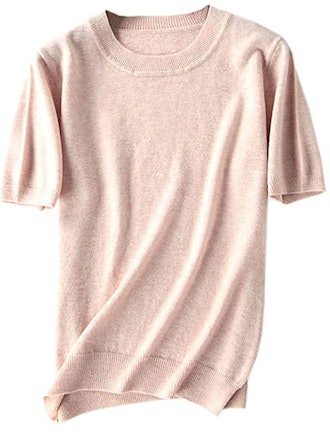 DAIMIDY Short Sleeve Cashmere Blend Top