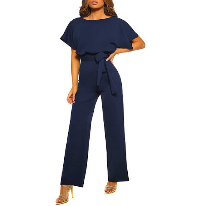 Happy Sailed Belted Wide Leg Jumpsuit