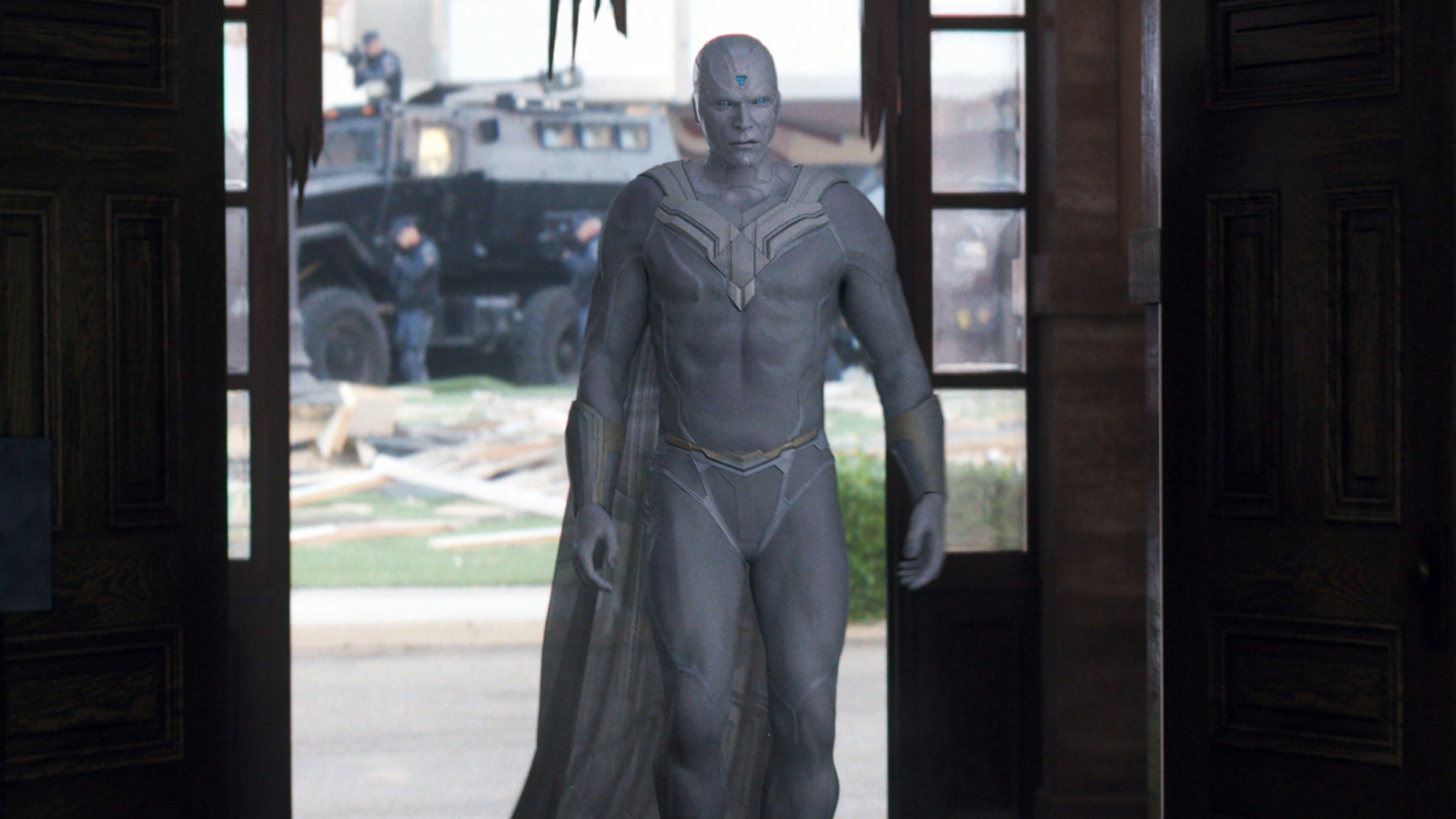 Paul Bettany as White Vision in &lsquo;WandaVision.'
