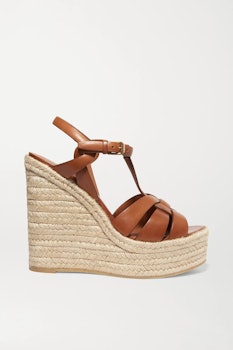 Tribute Woven Leather Espadrille Wedge Sandals