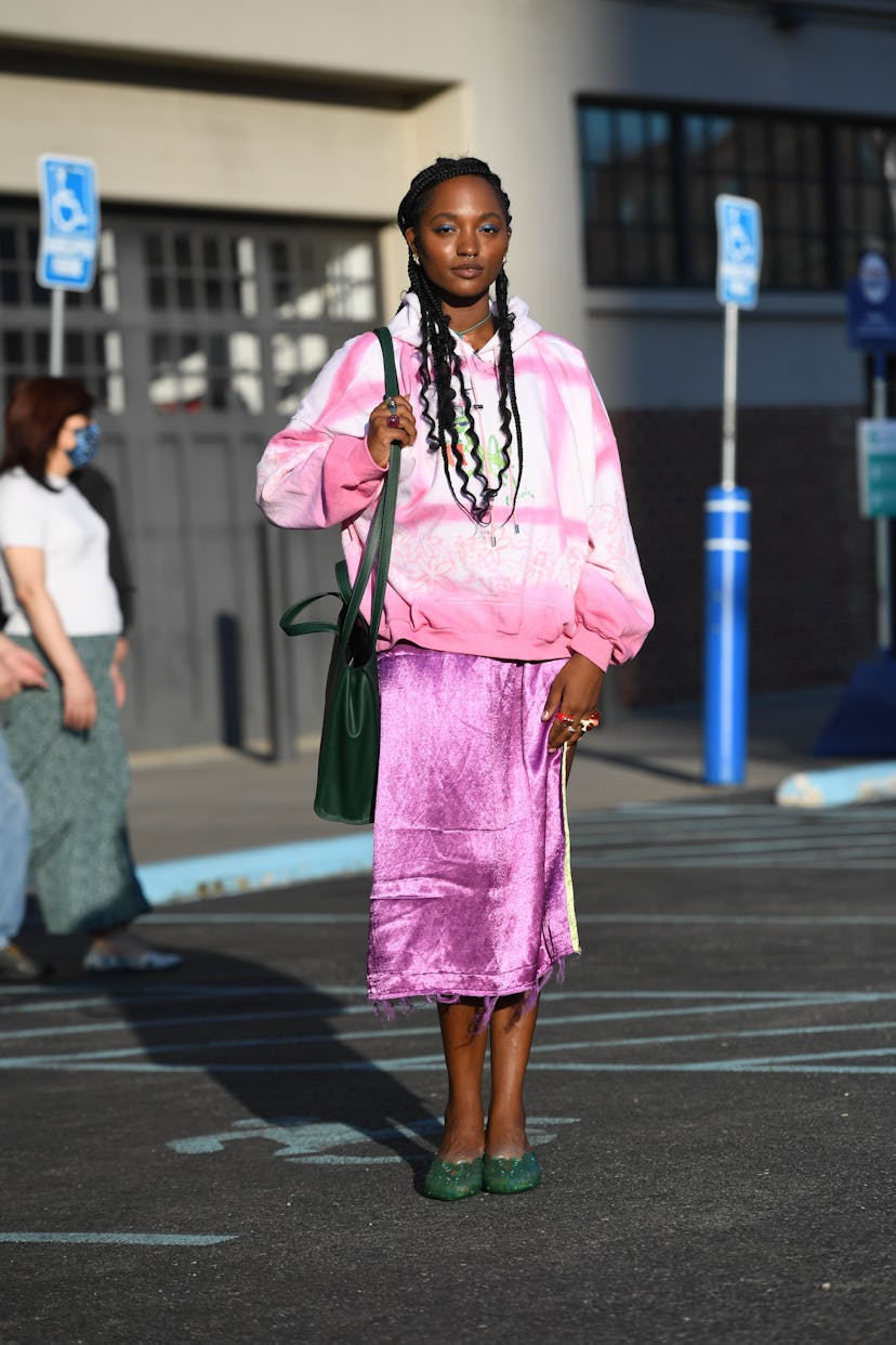 New York Fashion Week Spring 2022 street style.