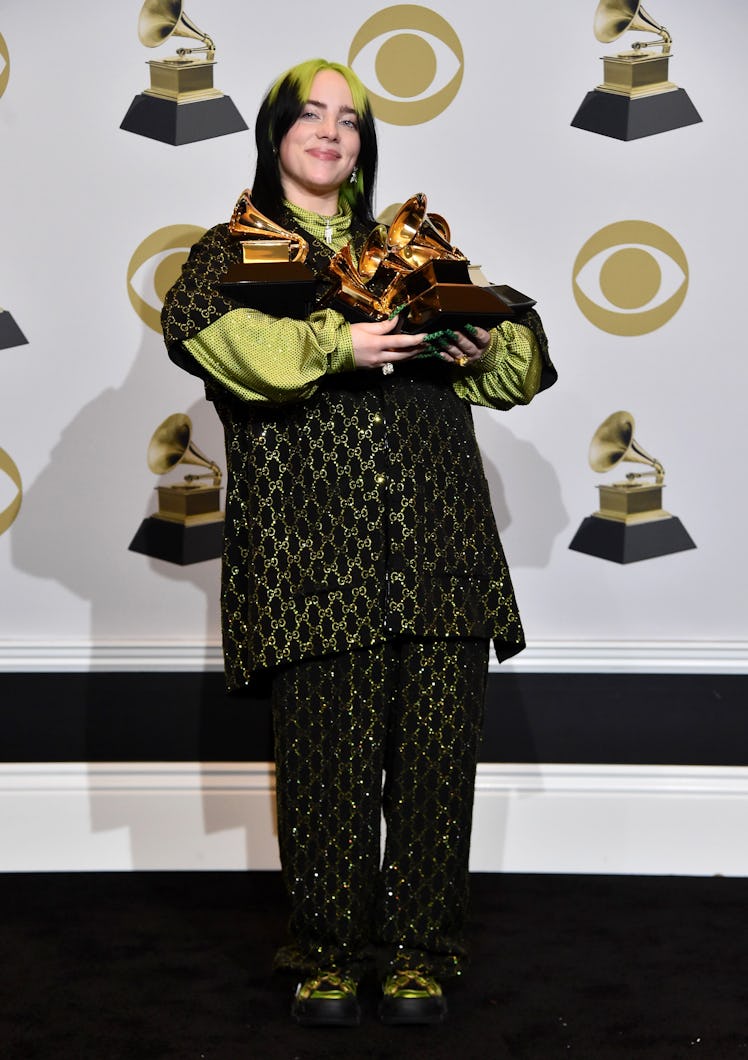 Billie Eilish attends the 62nd Annual GRAMMY Awards at STAPLES Center on January 26, 2020 in Los Ang...