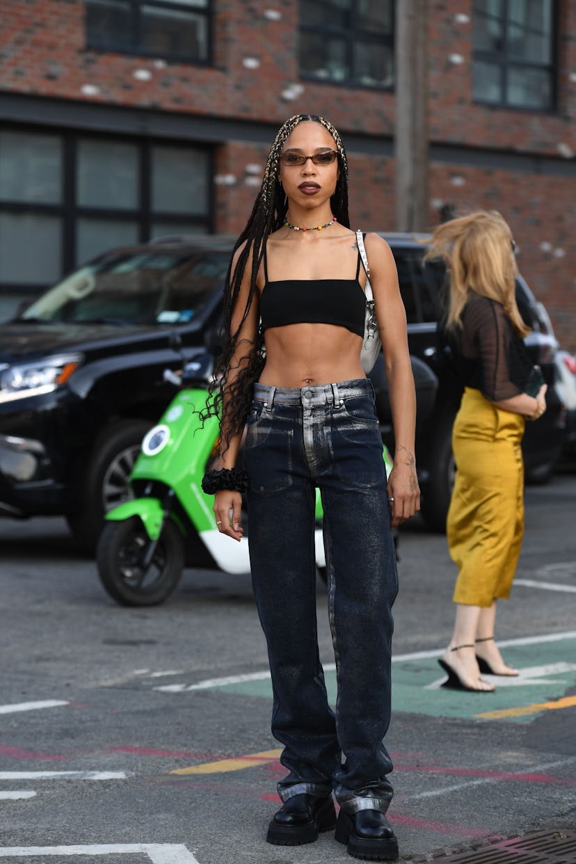 New York Fashion Week Spring 2022 street style.